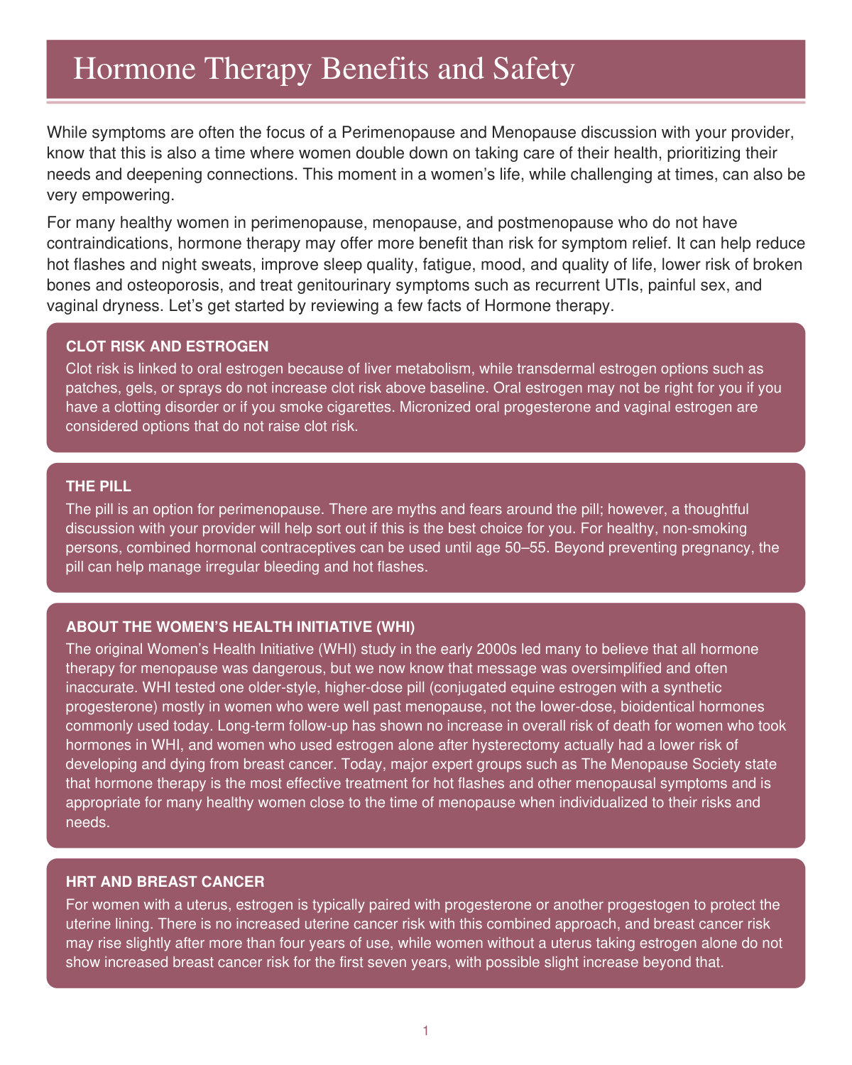 Menopause Decoded sample — Hormone Therapy Benefits and Safety